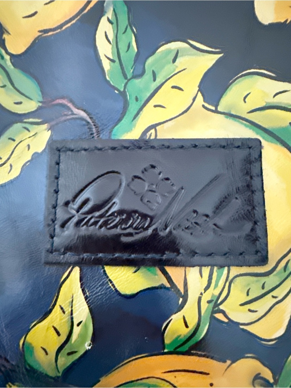 Patricia Nash Black Lemon Print Shoulder Tote - Picture 2 of 5